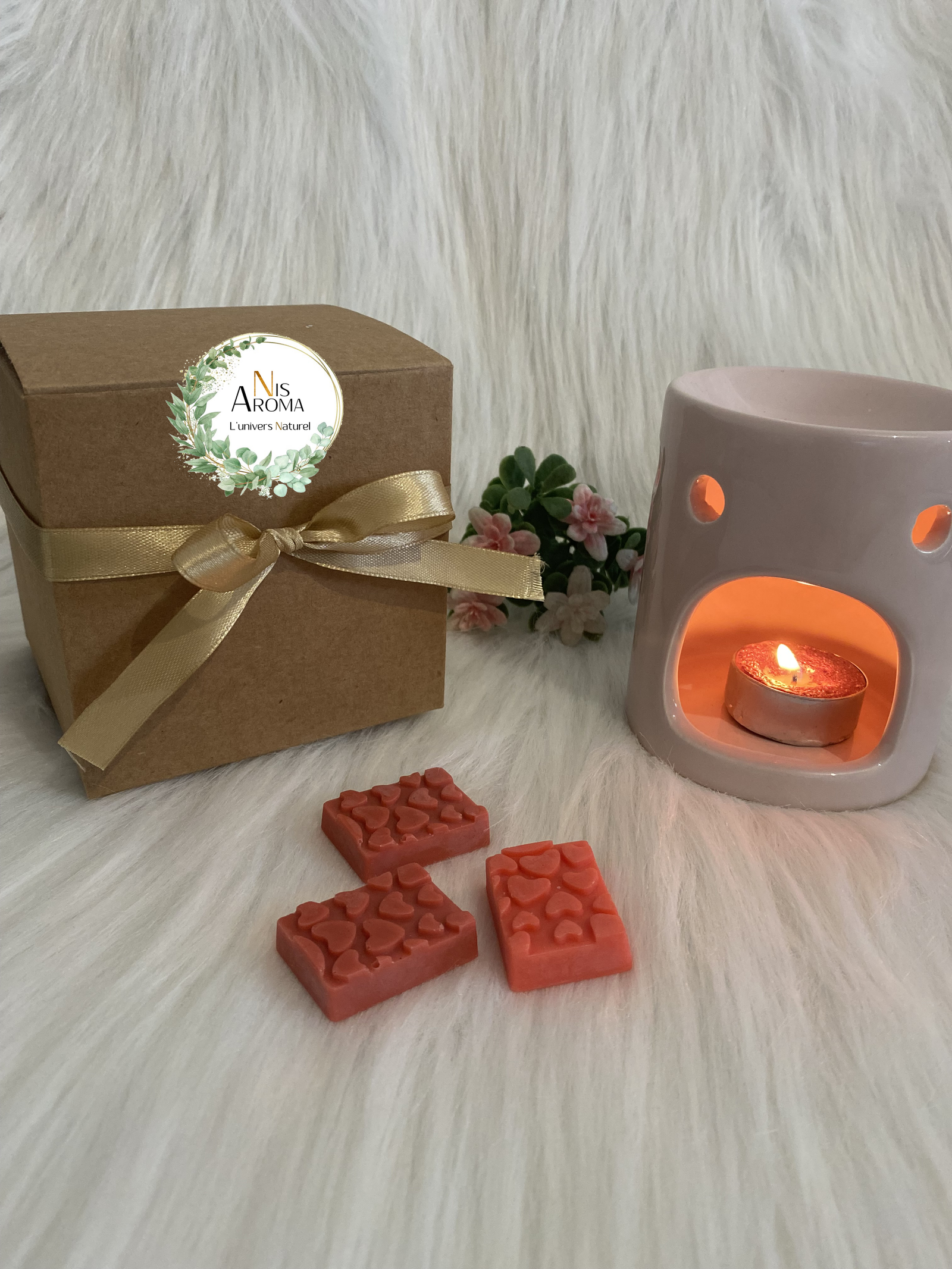 Coffret fondant et brule parfum rose